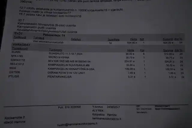 Punainen Tila-auto, Mercedes-Benz B – BCZ-584