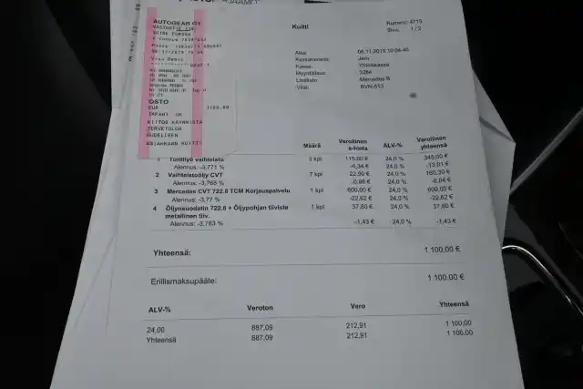 Harmaa Tila-auto, Mercedes-Benz B – BVN-513