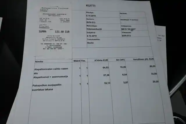 Harmaa Tila-auto, Mercedes-Benz B – BVN-513