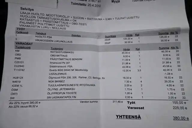 Harmaa Viistoperä, Peugeot 307 – EZJ-948