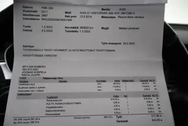 Ruskea Viistoperä, Audi A7 – FME-308