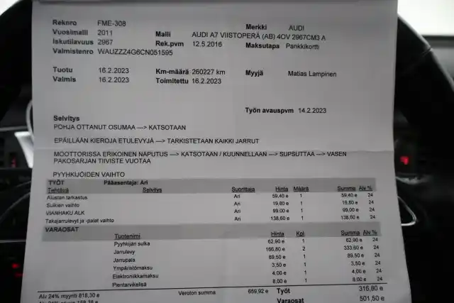 Ruskea Viistoperä, Audi A7 – FME-308