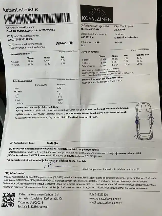 Sininen Viistoperä, Opel Astra – LVF-629