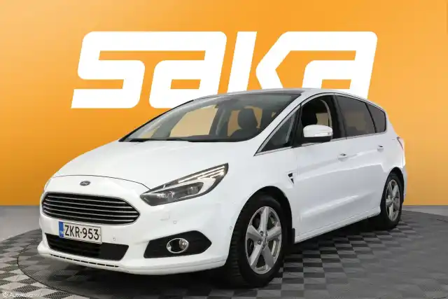 Valkoinen Tila-auto, Ford S-Max – ZKR-953