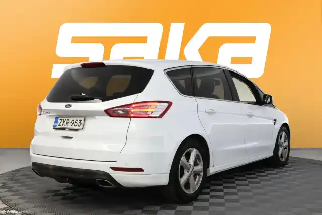 Valkoinen Tila-auto, Ford S-Max – ZKR-953