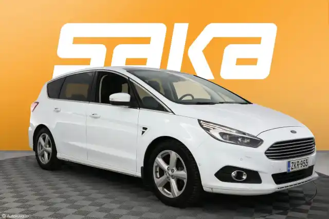 Valkoinen Tila-auto, Ford S-Max – ZKR-953